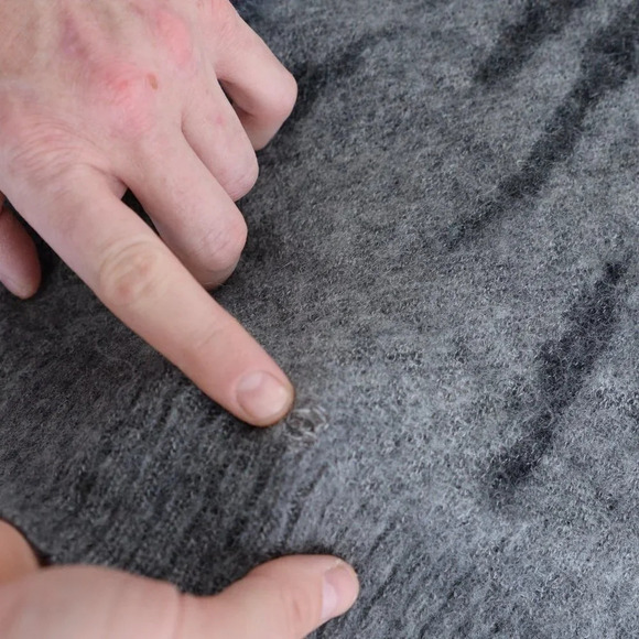 All  Saints Grey Animal Print 55% Mohair, 13% Wool Crewneck Sweater XSmall - Picture 12 of 14